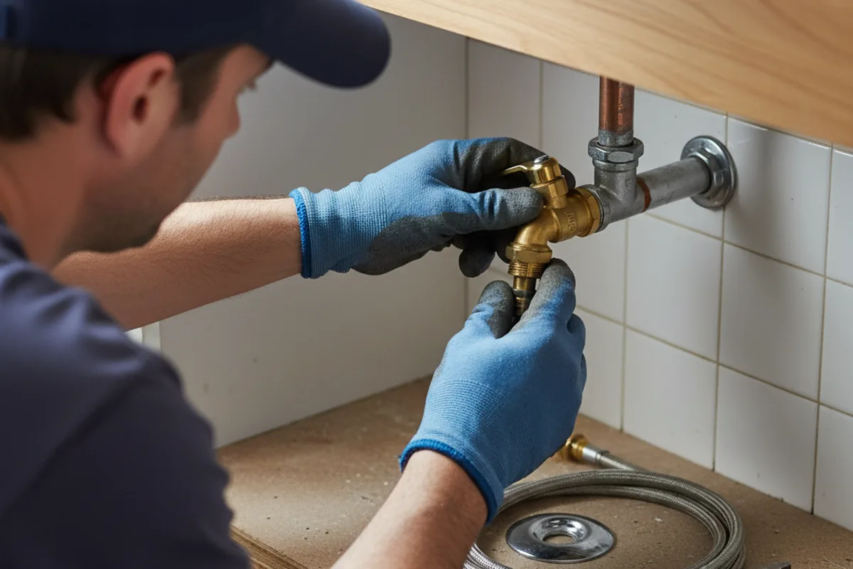 Shutoff valve and fitting work during Emergency Plumbing in Moorestown